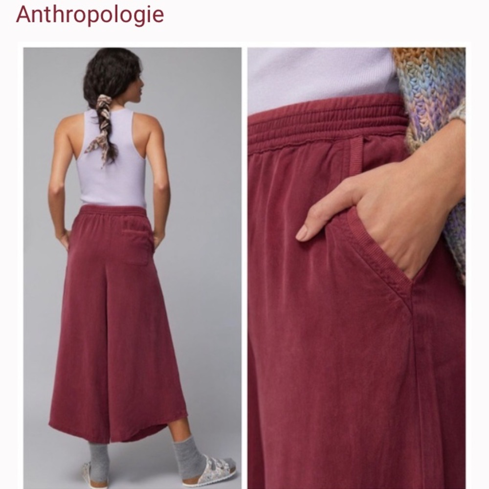 Anthropologie Eudora Cropped Wide-Leg Pants